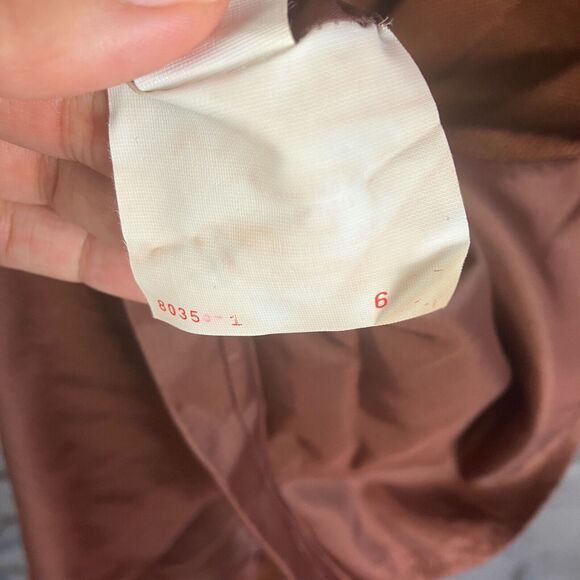 Body English Midi Dress 6 Vintage Brown 90s Button Sheath Retro Mod Office - Picture 7 of 10